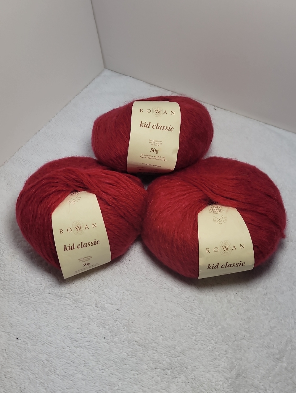 Rowan Kid Classic Yarn 3 Balls  in Deep Red NWT